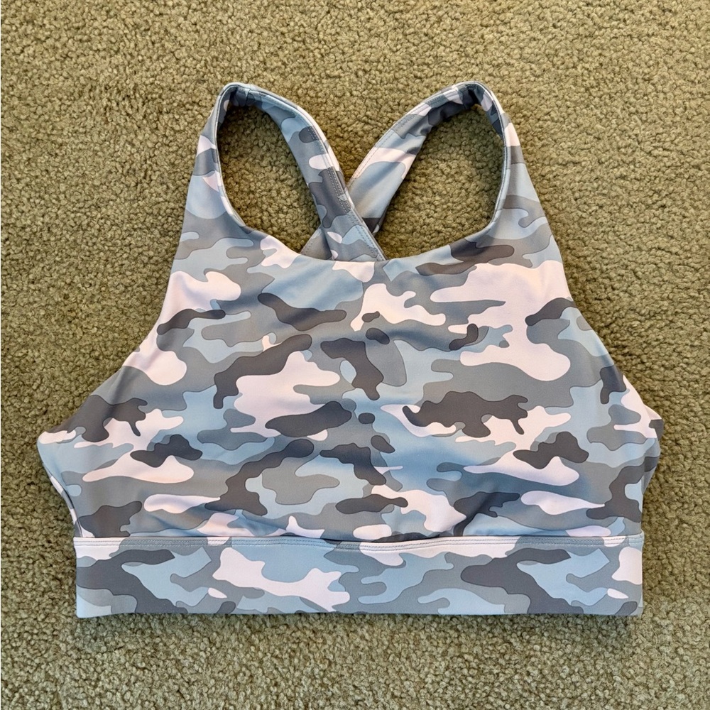 Fabletics Pastel Camo Print Sports Bra